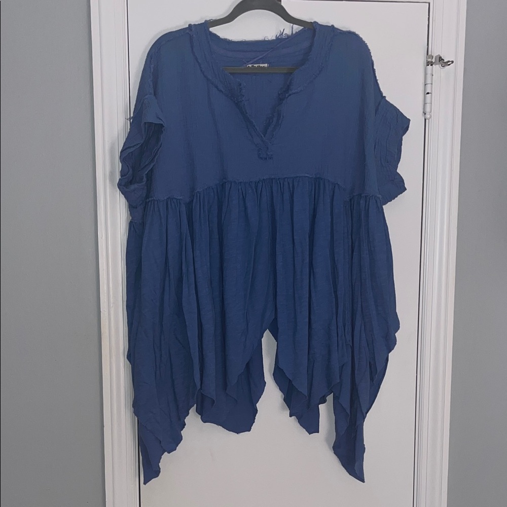 We The Free Women's Blue Flowy Top